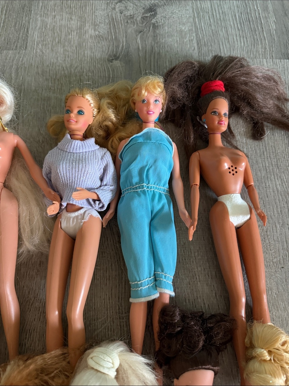 Lot of Barbie and 1 Ken Doll parts for OOAK Assorted Skin Tones & Hair Colors #2 - Picture 3 of 5